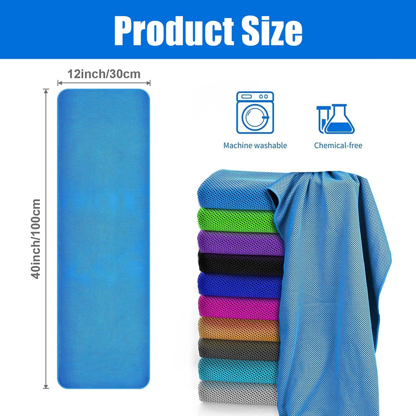 Instant cooling towel reusable quick-dry microfiber for sports and heat relief
