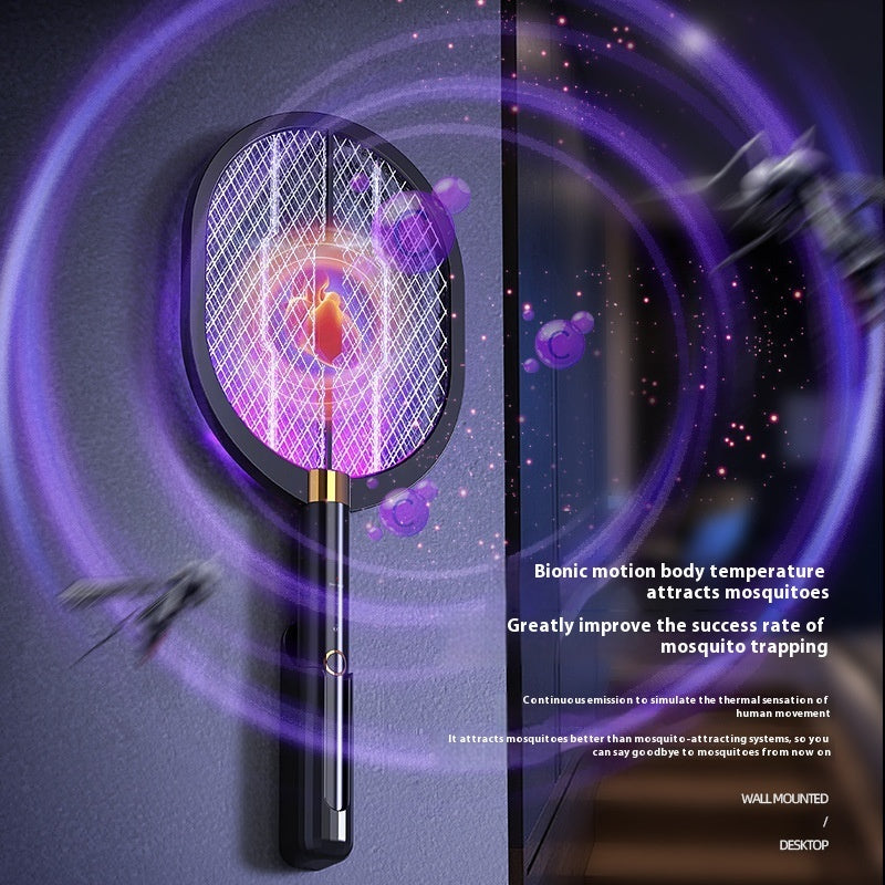 Bug zapper handheld swatter mode in use