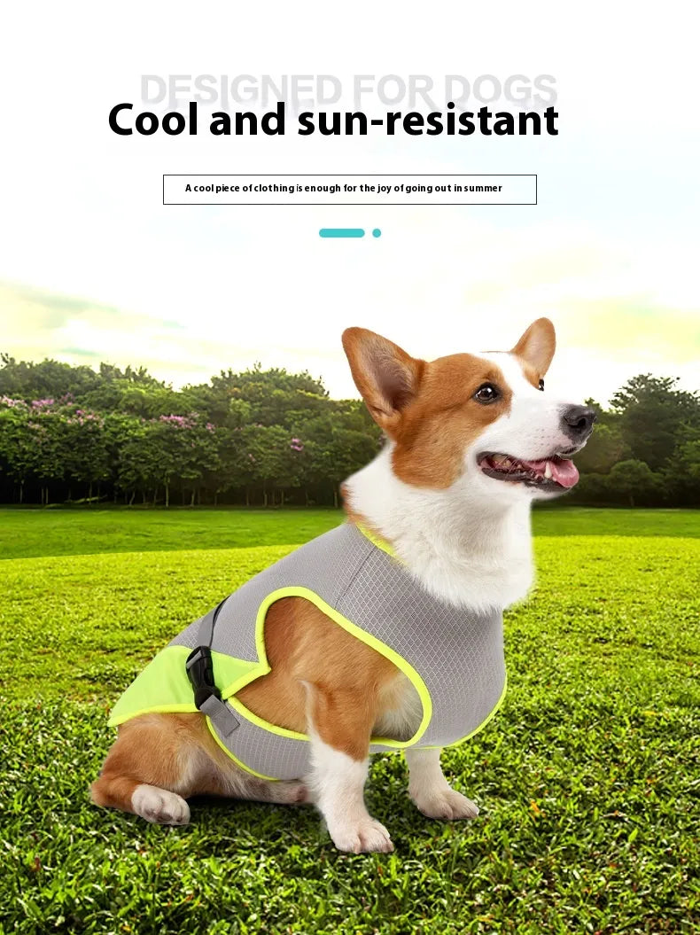 Breathable adjustable dog cooling vest lightweight with reflective strips for summer