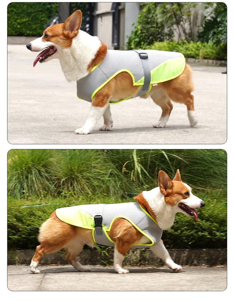 Breathable adjustable dog cooling vest lightweight with reflective strips for summer