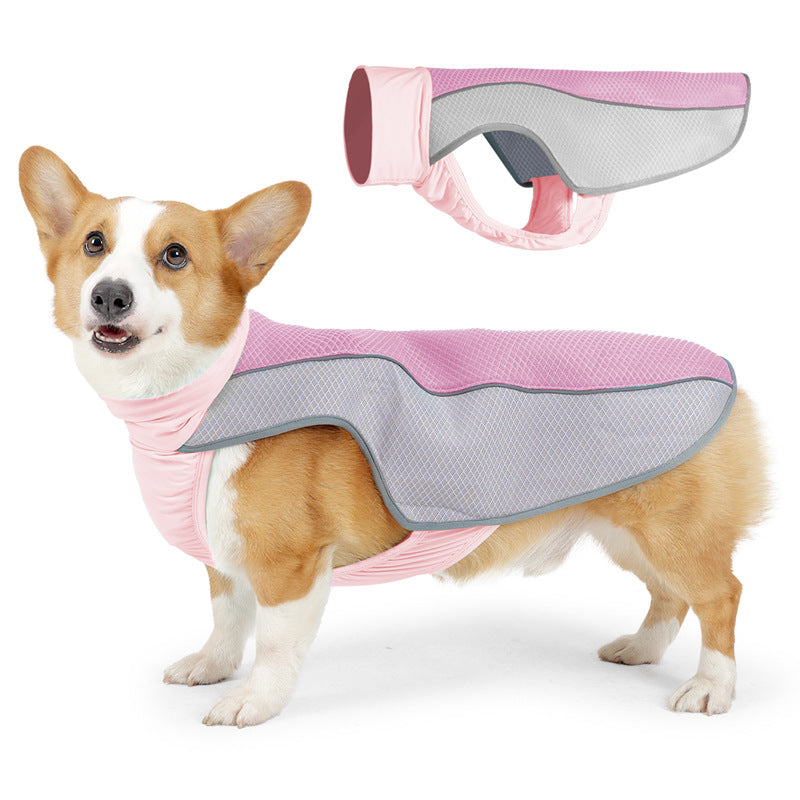 Breathable adjustable dog cooling vest lightweight with reflective strips for summer