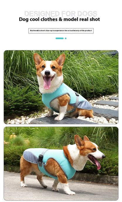 Breathable adjustable dog cooling vest lightweight with reflective strips for summer