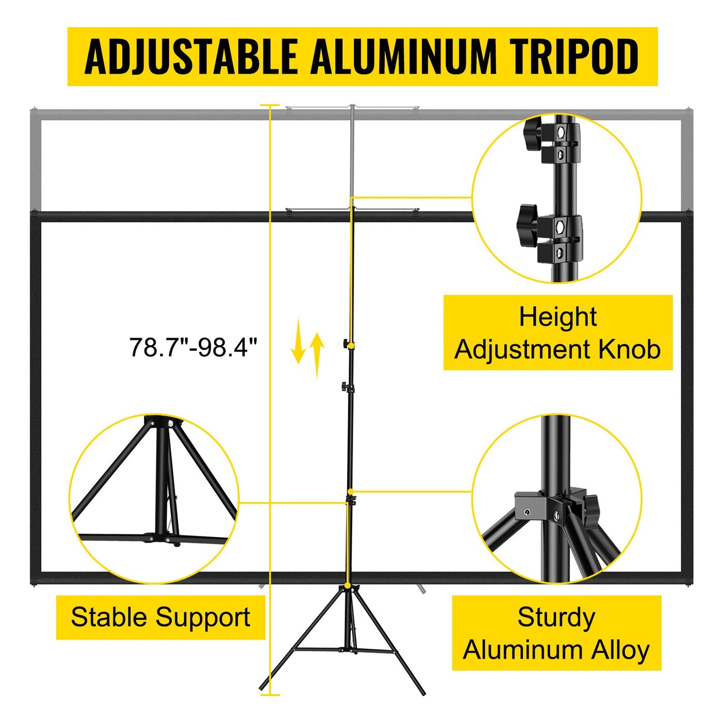 Portable Projector Screen with Tripod Stand