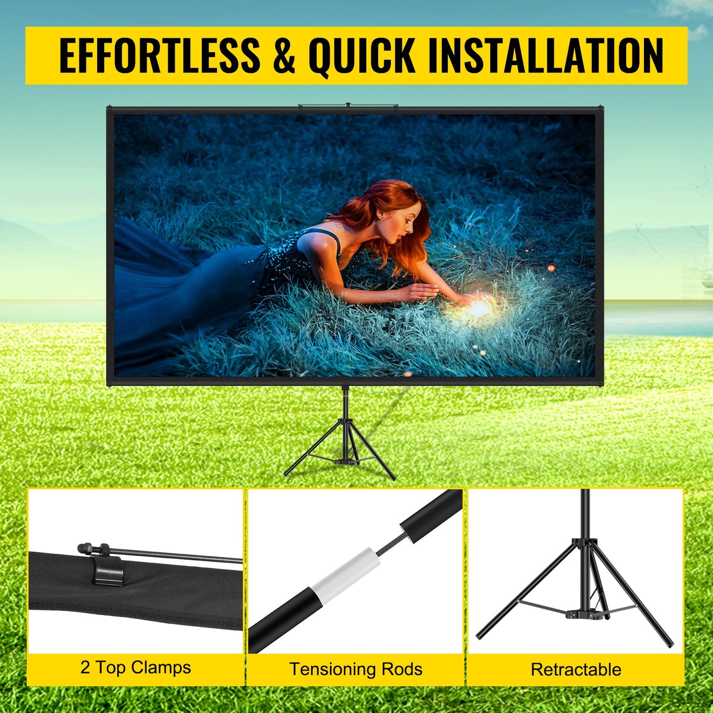 Portable Projector Screen with Tripod Stand