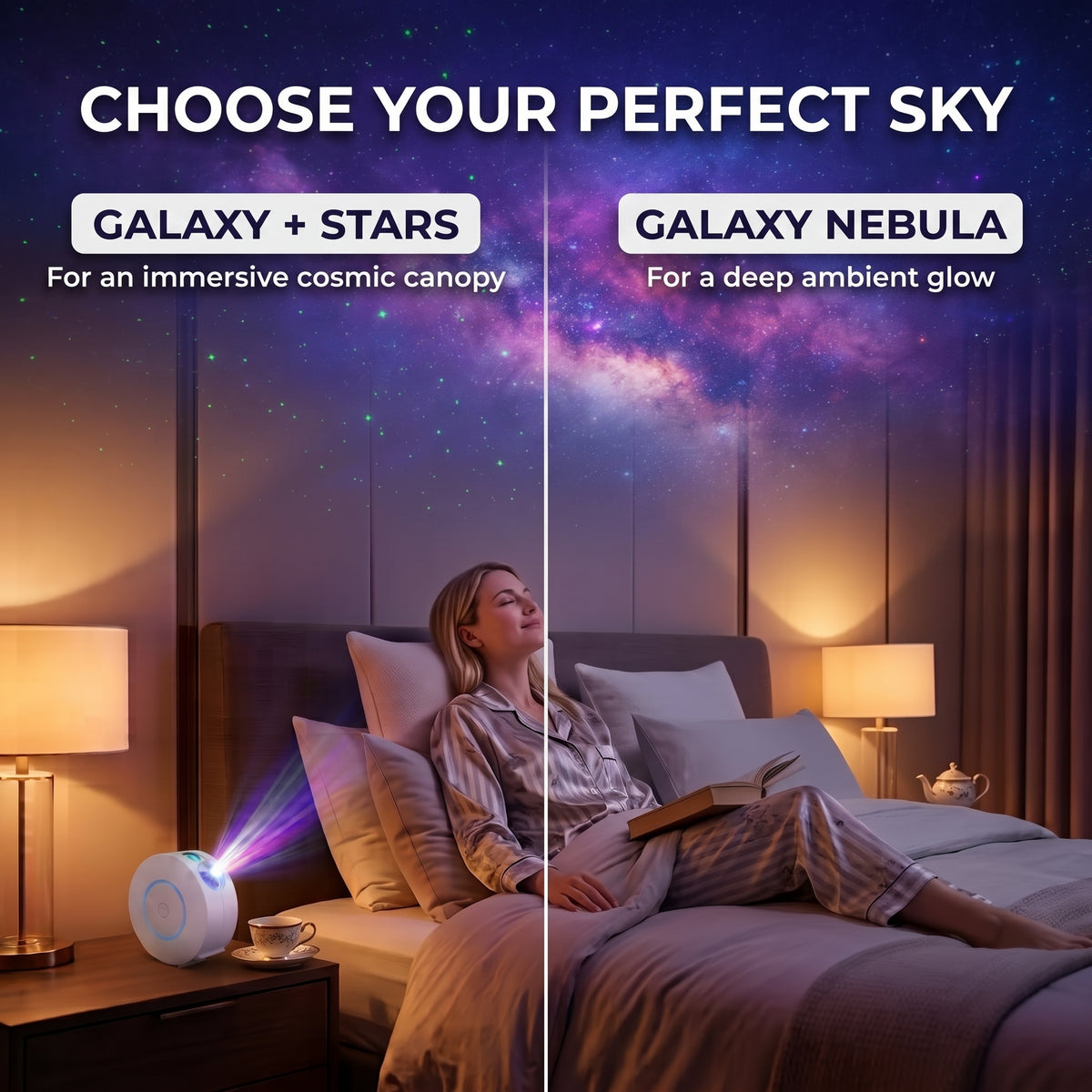 Nested Raven RelaxGazer — Smart Galaxy Star Projector | App, Alexa & Google