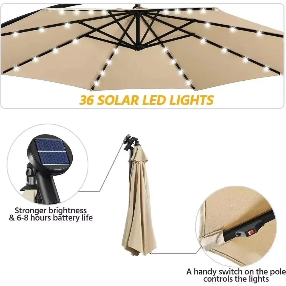 Solar Cantilever Patio Umbrella