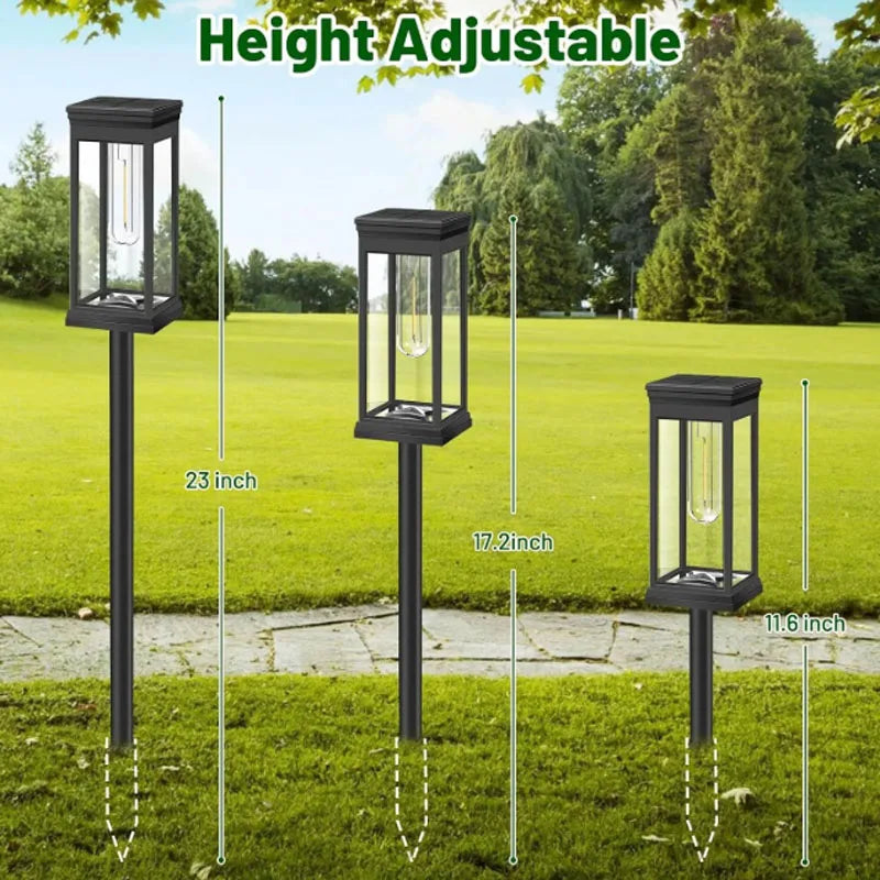 Retro warm white solar pathway lights for outdoor garden and walkway
