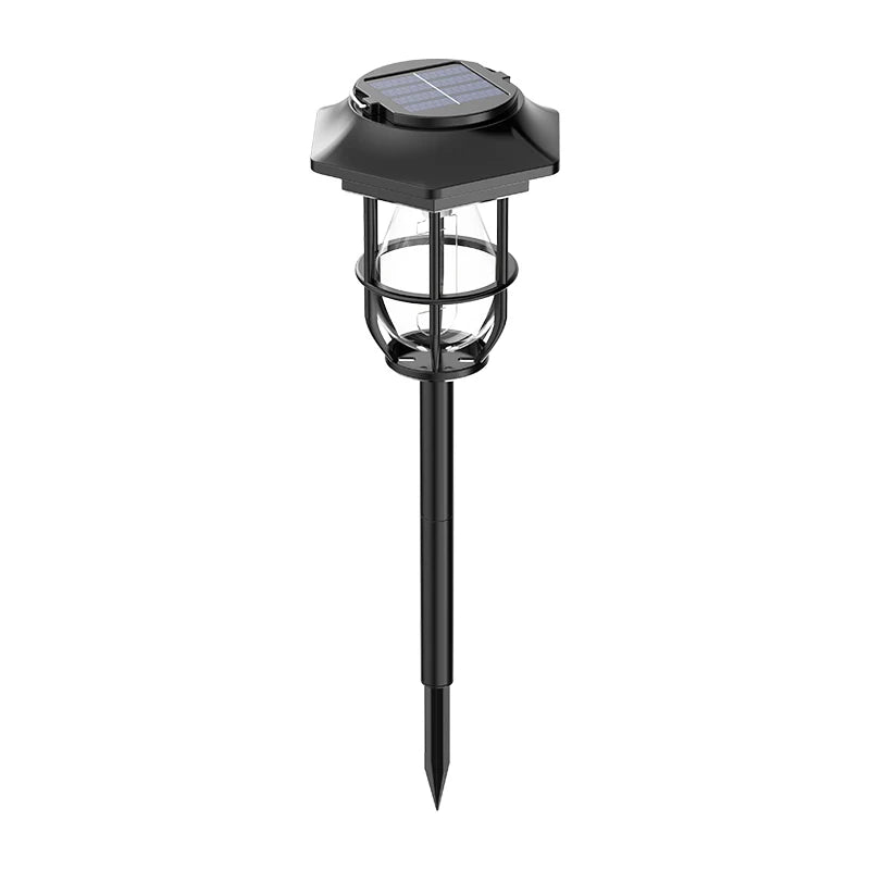 Solar courtyard motion sensor light with warm tungsten glow for garden