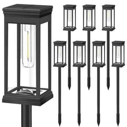 Retro warm white solar pathway lights for outdoor garden and walkway