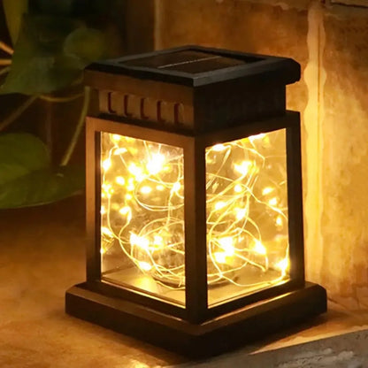 Solar copper wire star lantern for outdoor garden patio deck and gifting