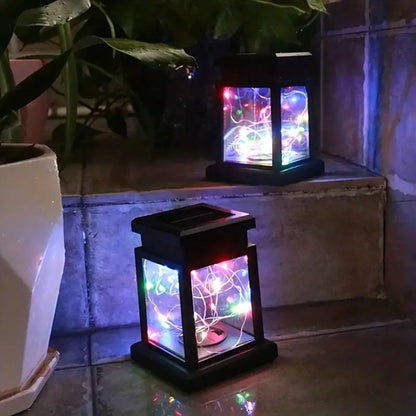 Solar copper wire star lantern for outdoor garden patio deck and gifting