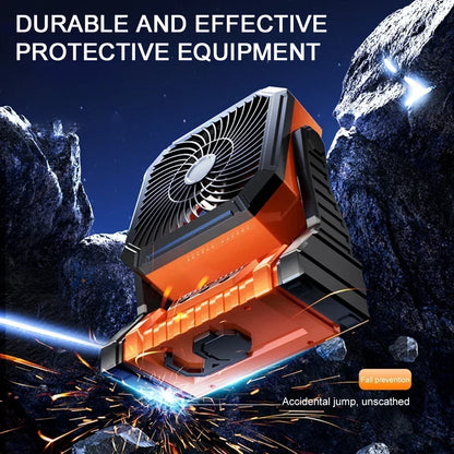 20000mAh rechargeable outdoor camping fan with LED light and hanging hook