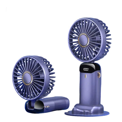 Portable 5-speed mini fan for handheld neck hanging and desk use