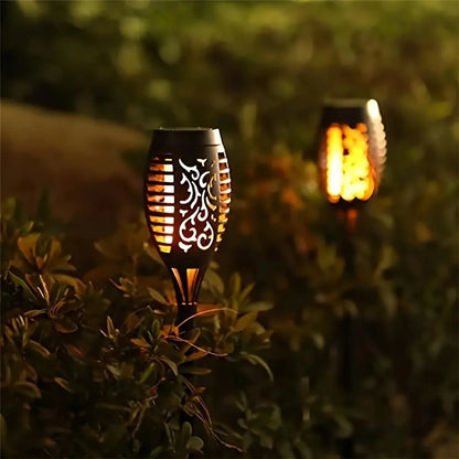 Solar flickering flame torch light for outdoor garden decoration and patio