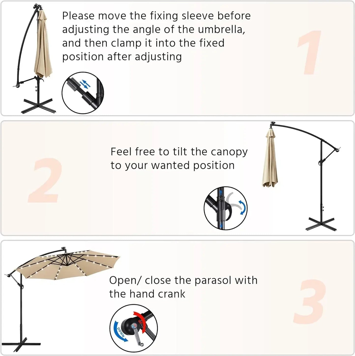 Solar Cantilever Patio Umbrella