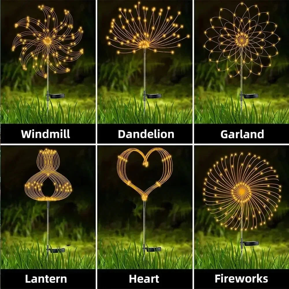 Solar Firework Dandelion Garden Lights