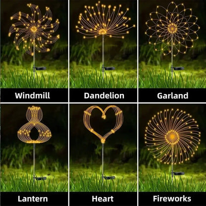 Solar Firework Dandelion Garden Lights