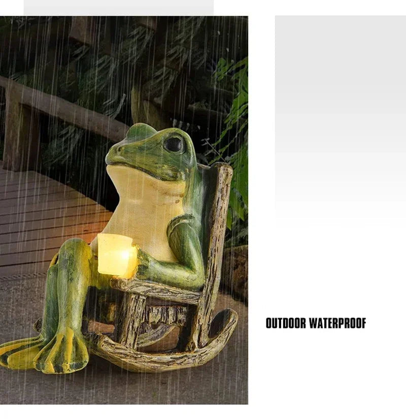 Solar Frog Garden Ground Light