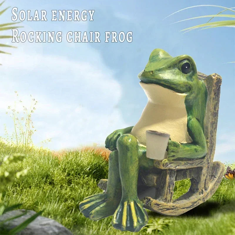 Solar Frog Garden Ground Light