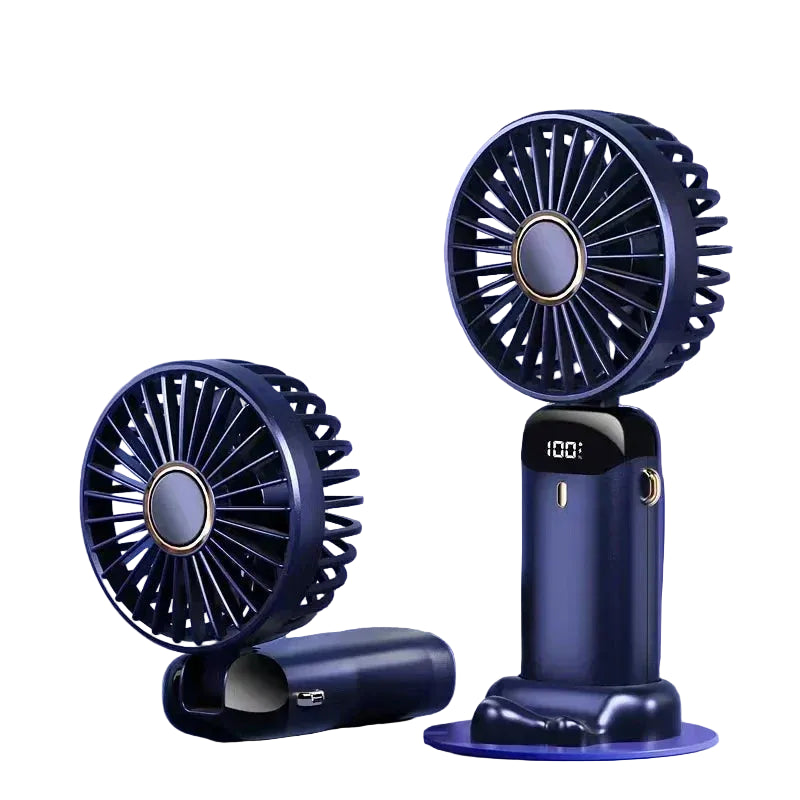 Portable 5-speed mini fan for handheld neck hanging and desk use