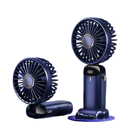 Portable 5-speed mini fan for handheld neck hanging and desk use