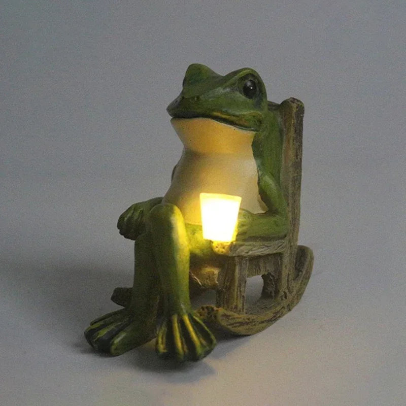 Solar Frog Garden Ground Light