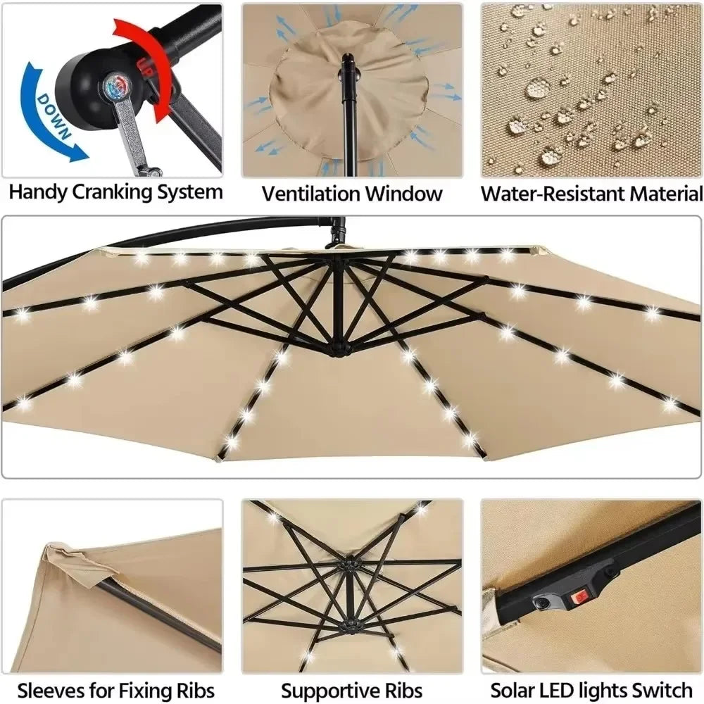 Solar Cantilever Patio Umbrella