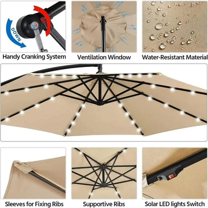 Solar Cantilever Patio Umbrella