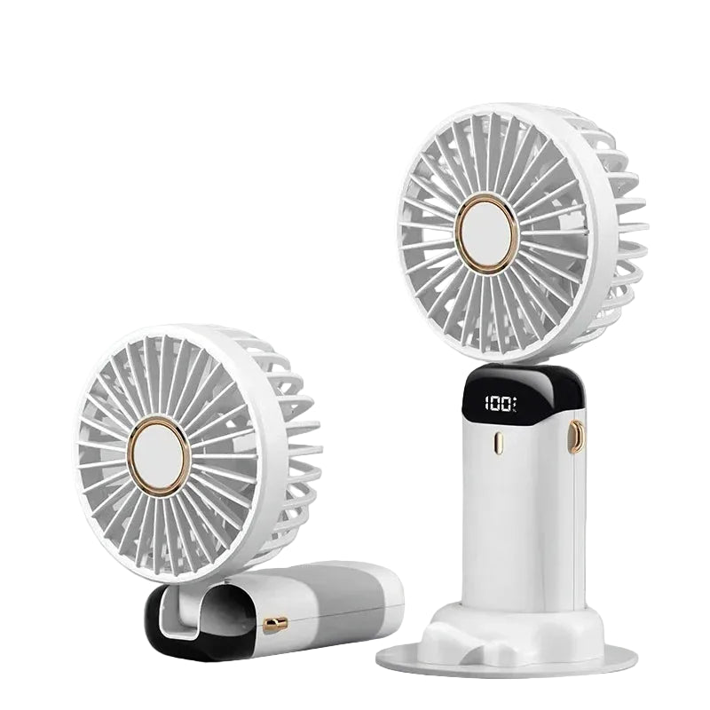 Portable 5-speed mini fan for handheld neck hanging and desk use