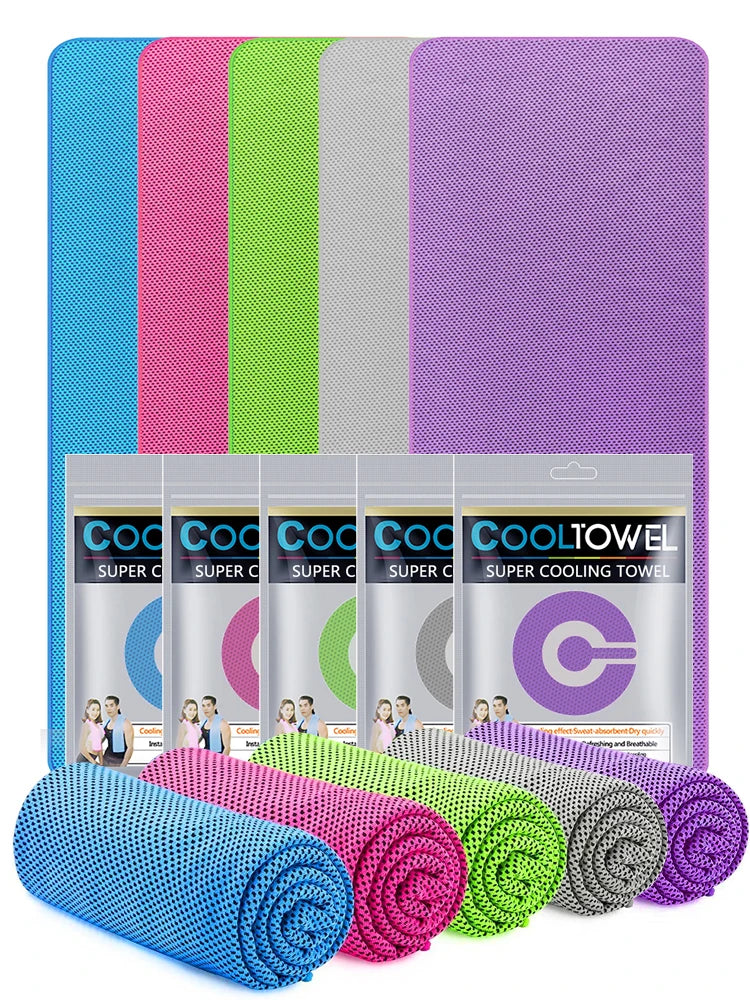 Instant cooling towel reusable quick-dry microfiber for sports and heat relief