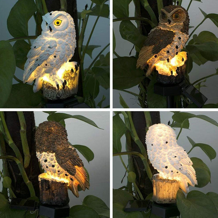Solar LED Owl Garden Sculpture Light