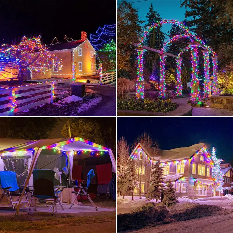 Solar fairy string lights waterproof outdoor LED with 8 modes for garden