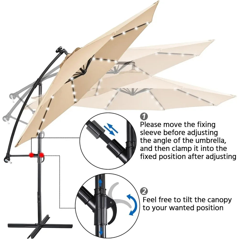 Solar Cantilever Patio Umbrella