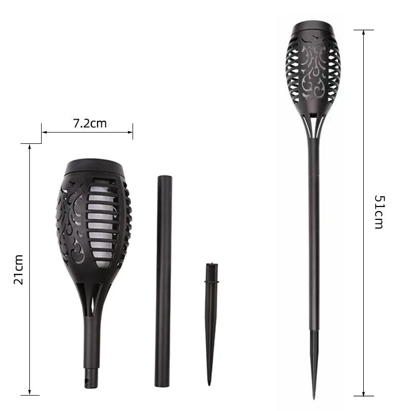 Solar flickering flame torch light for outdoor garden decoration and patio