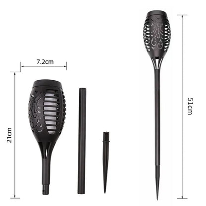 Solar flickering flame torch light for outdoor garden decoration and patio