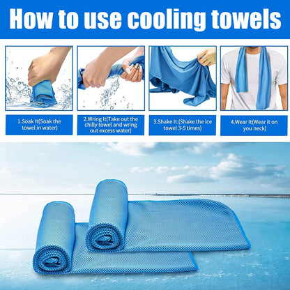 Instant cooling towel reusable quick-dry microfiber for sports and heat relief