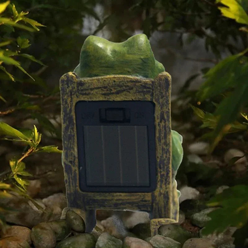 Solar Frog Garden Ground Light