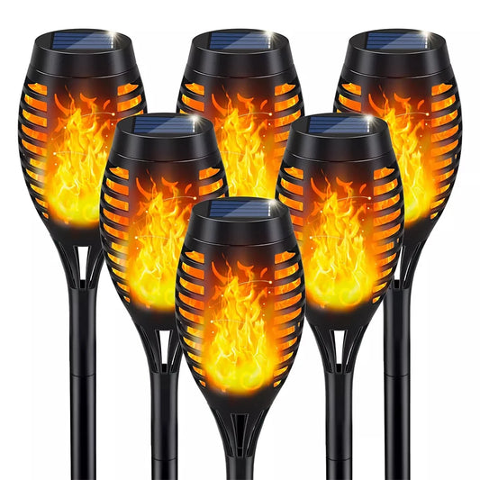 Solar flickering flame torch light for outdoor garden decoration and patio