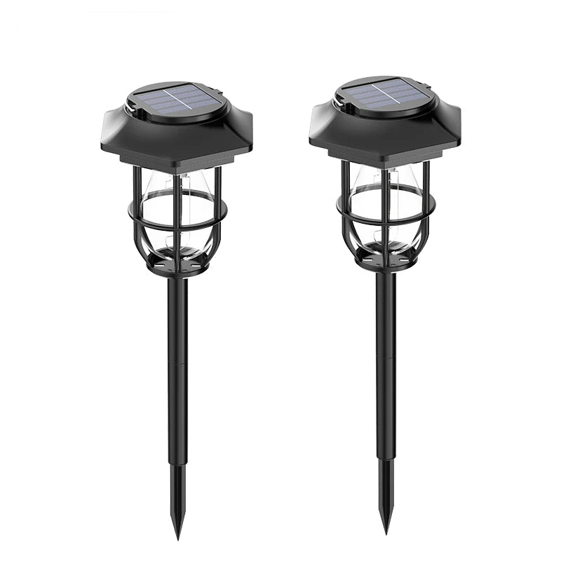 Solar courtyard motion sensor light with warm tungsten glow for garden