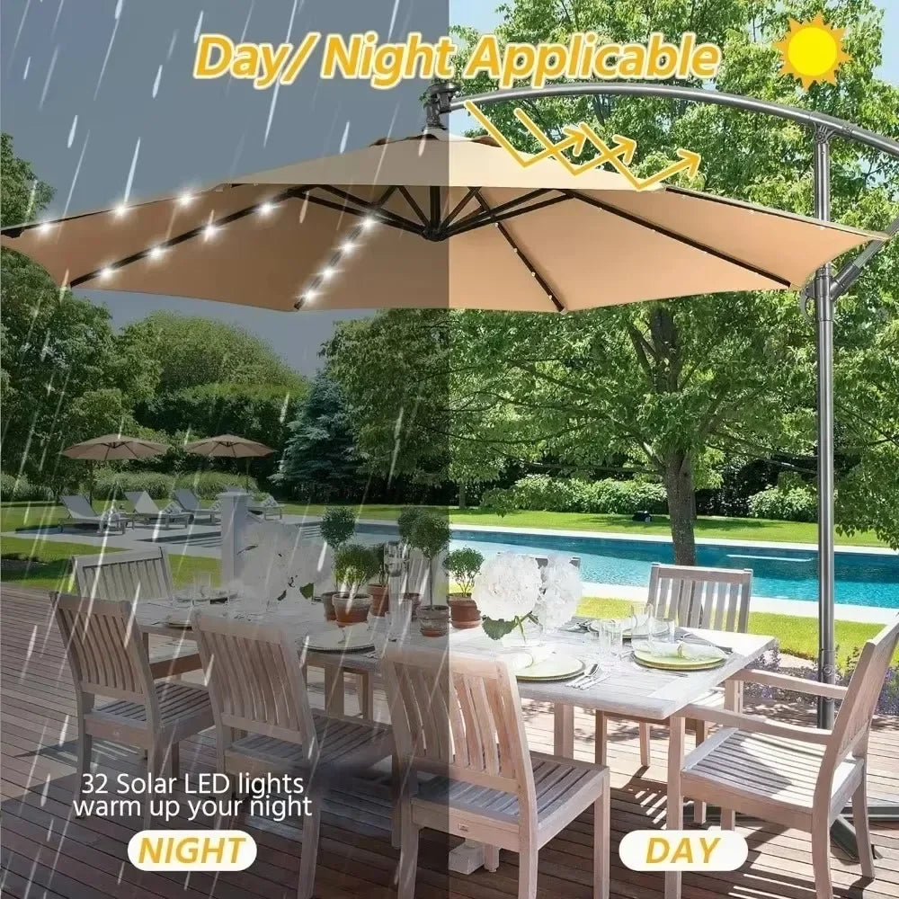 Solar Cantilever Patio Umbrella