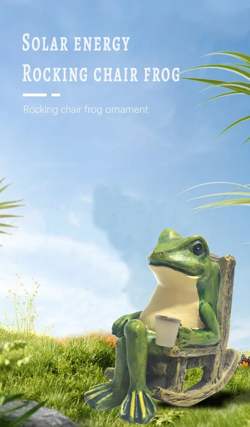 Solar Frog Garden Ground Light