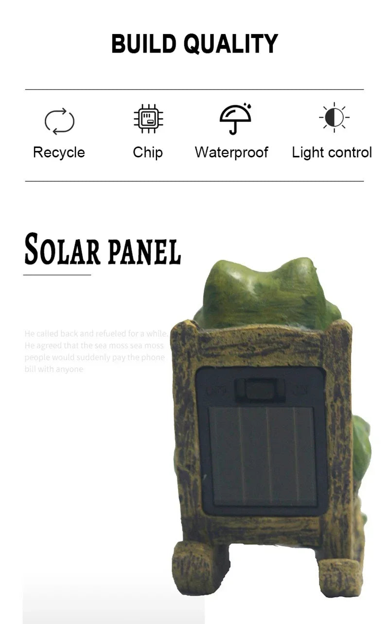 Solar Frog Garden Ground Light
