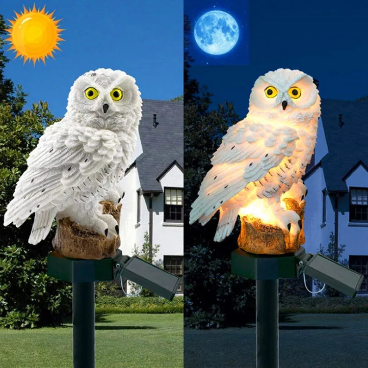 Solar LED Owl Garden Sculpture Light