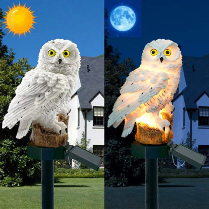 Solar LED Owl Garden Sculpture Light