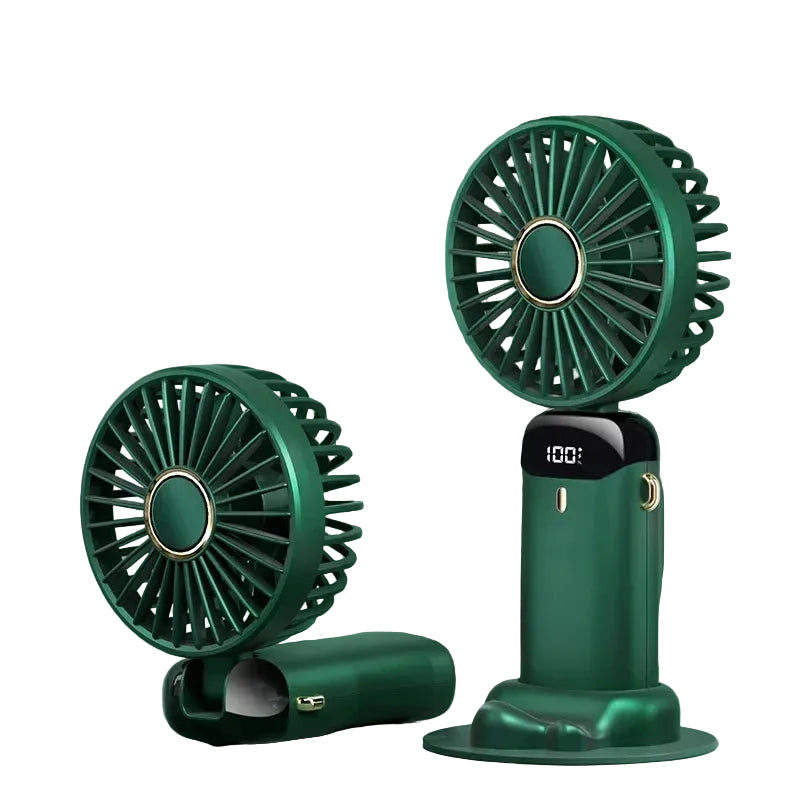 Portable 5-speed mini fan for handheld neck hanging and desk use