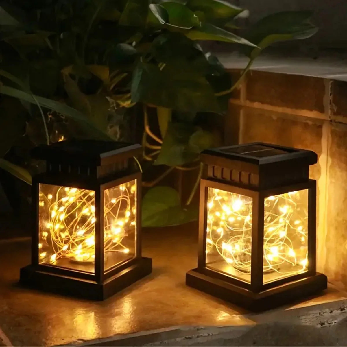 Solar copper wire star lantern for outdoor garden patio deck and gifting