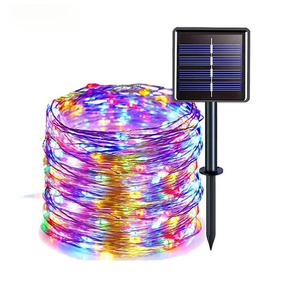 Solar fairy string lights waterproof outdoor LED with 8 modes for garden
