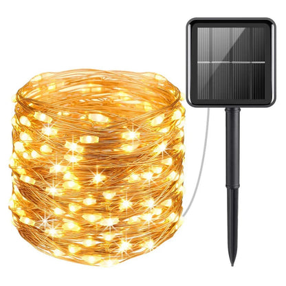 Solar fairy string lights waterproof outdoor LED with 8 modes for garden