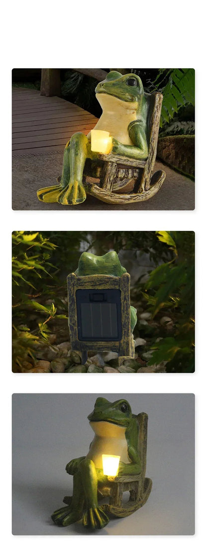 Solar Frog Garden Ground Light