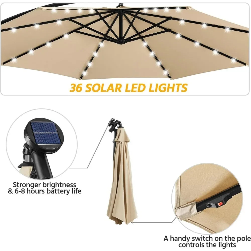 Solar Cantilever Patio Umbrella